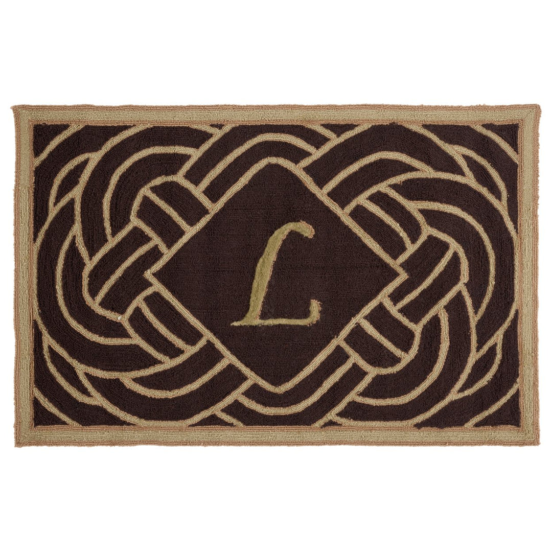 SAFAVIEH Monogram Collection MON215L Chocolate Rug Image 1