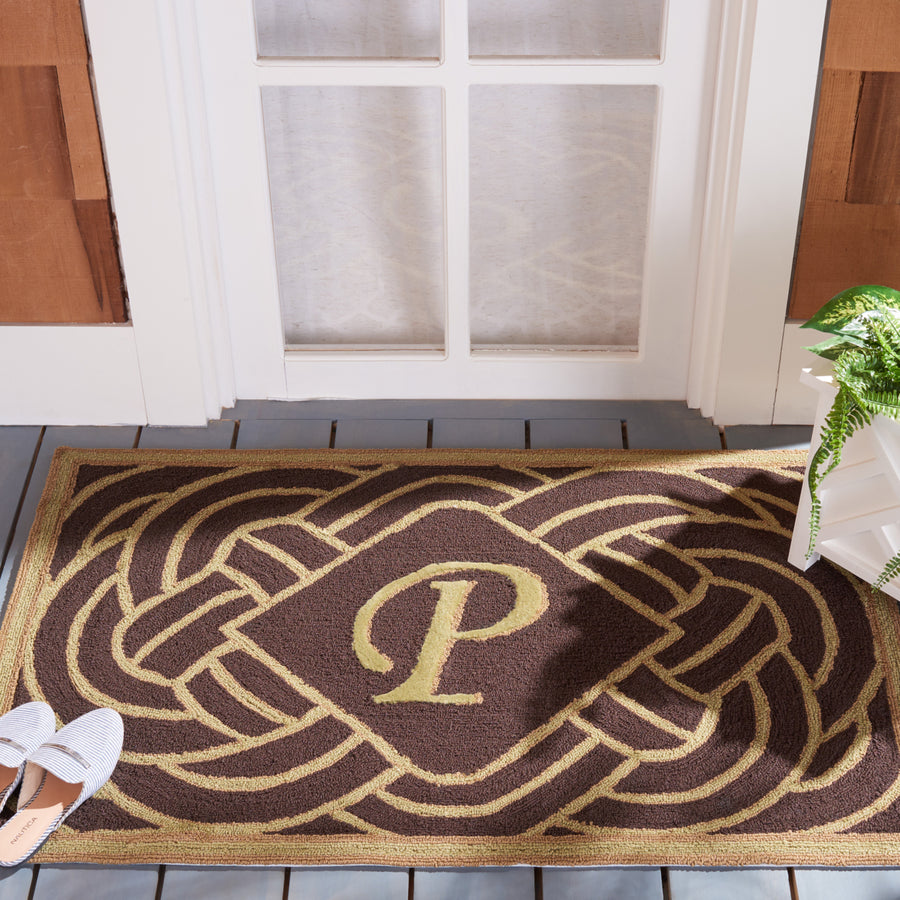 SAFAVIEH Monogram Collection MON215P Chocolate Rug Image 1