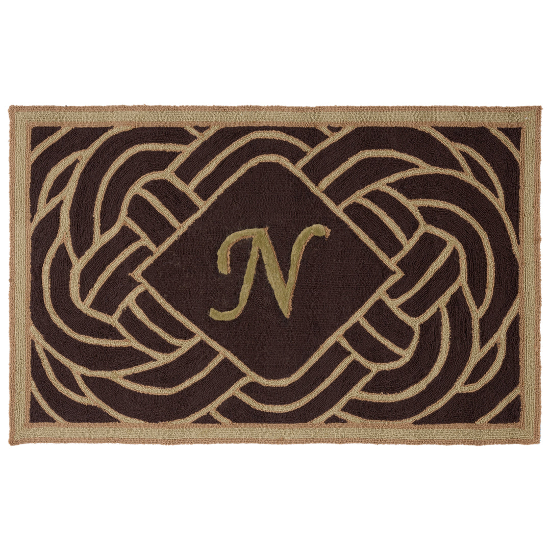 SAFAVIEH Monogram Collection MON215N Chocolate Rug Image 2