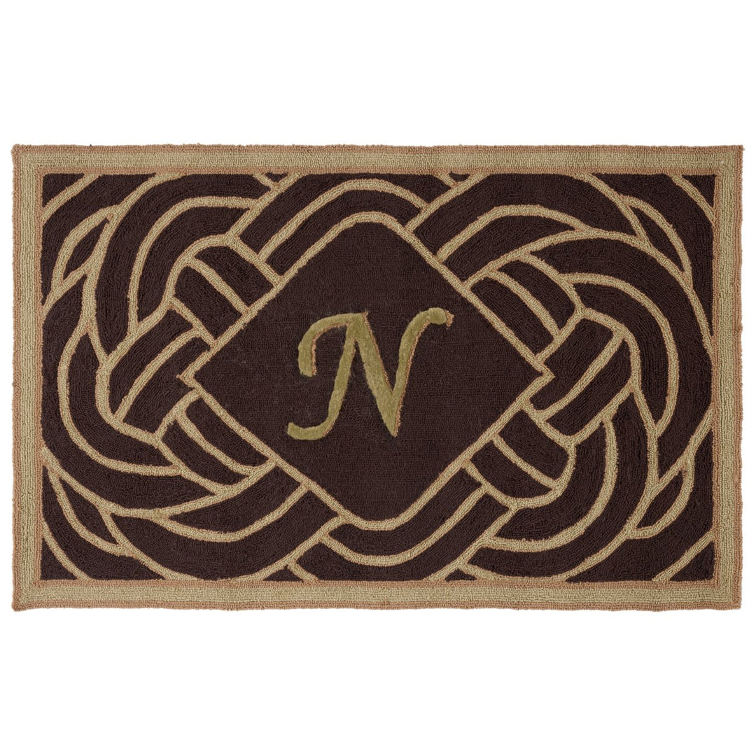 SAFAVIEH Monogram Collection MON215N Chocolate Rug Image 1