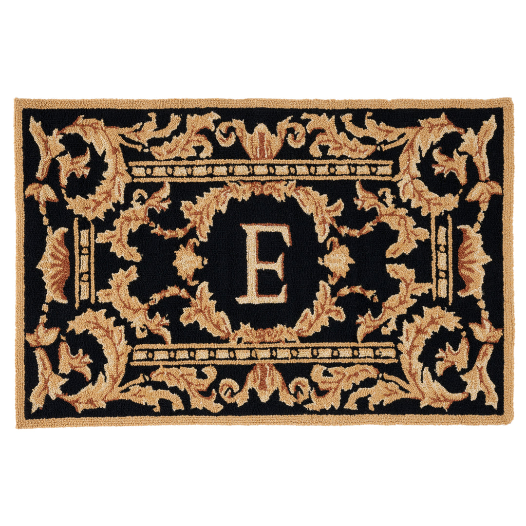 SAFAVIEH Monogram Collection MON219E Hand-hooked Black Rug Image 1