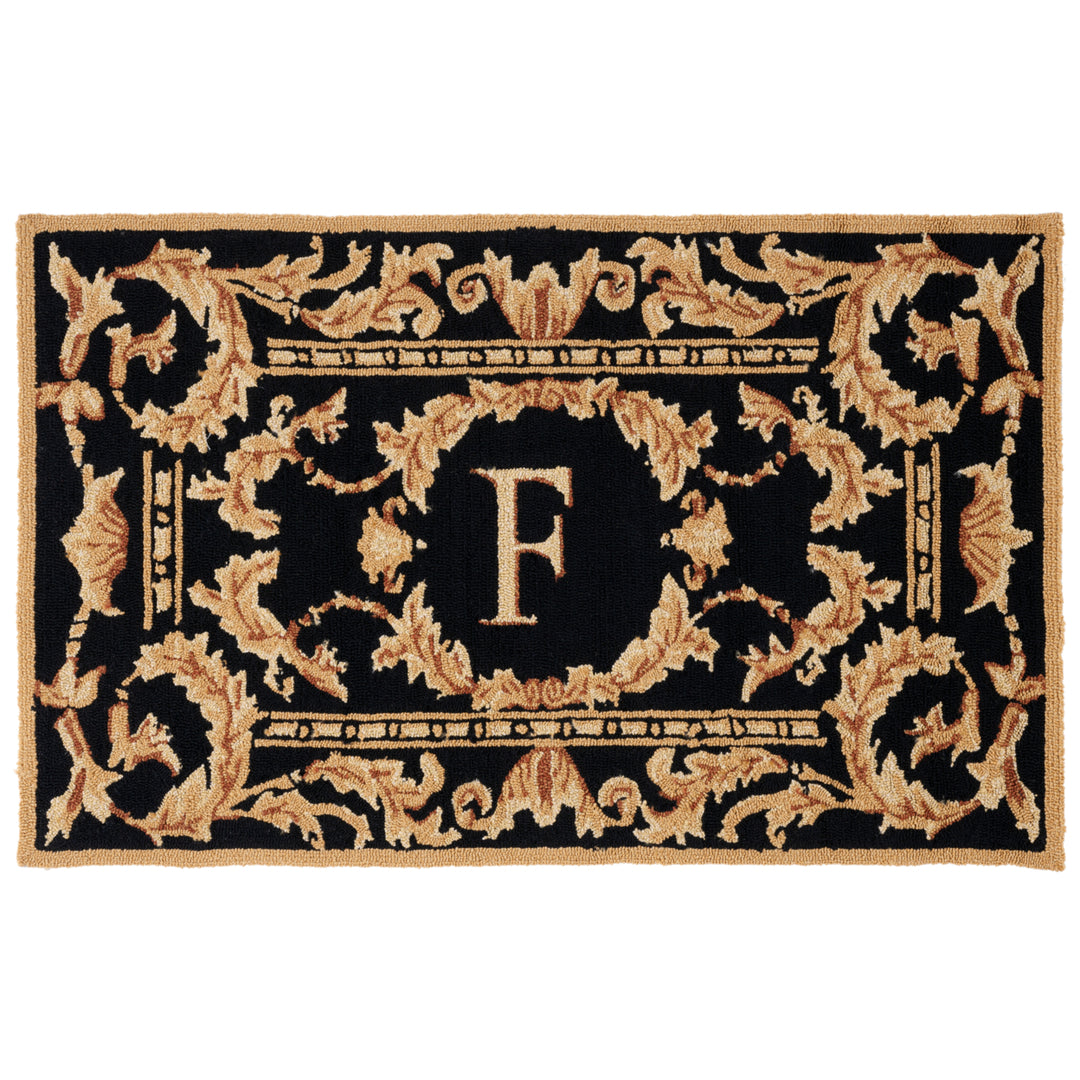 SAFAVIEH Monogram Collection MON219F Hand-hooked Black Rug Image 2