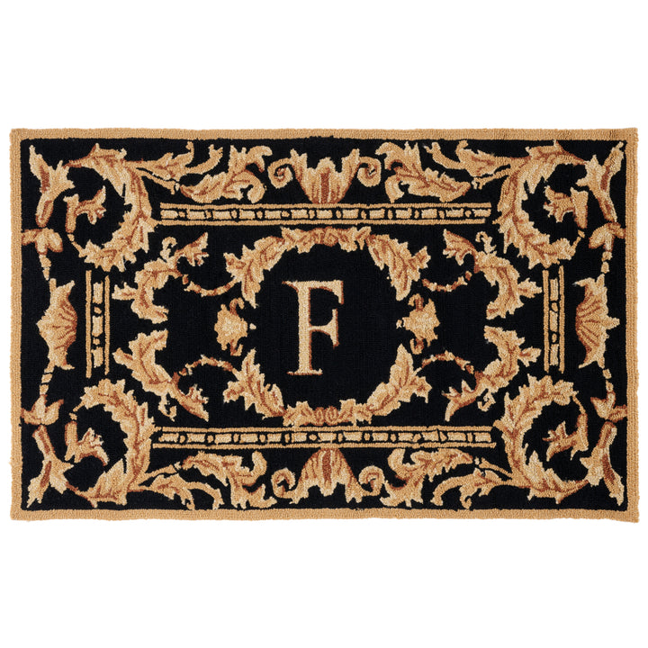 SAFAVIEH Monogram Collection MON219F Hand-hooked Black Rug Image 2