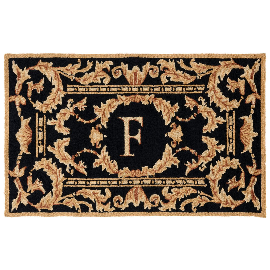 SAFAVIEH Monogram Collection MON219F Hand-hooked Black Rug Image 1