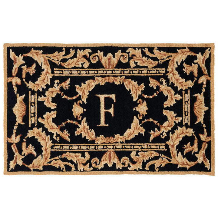 SAFAVIEH Monogram Collection MON219F Hand-hooked Black Rug Image 1