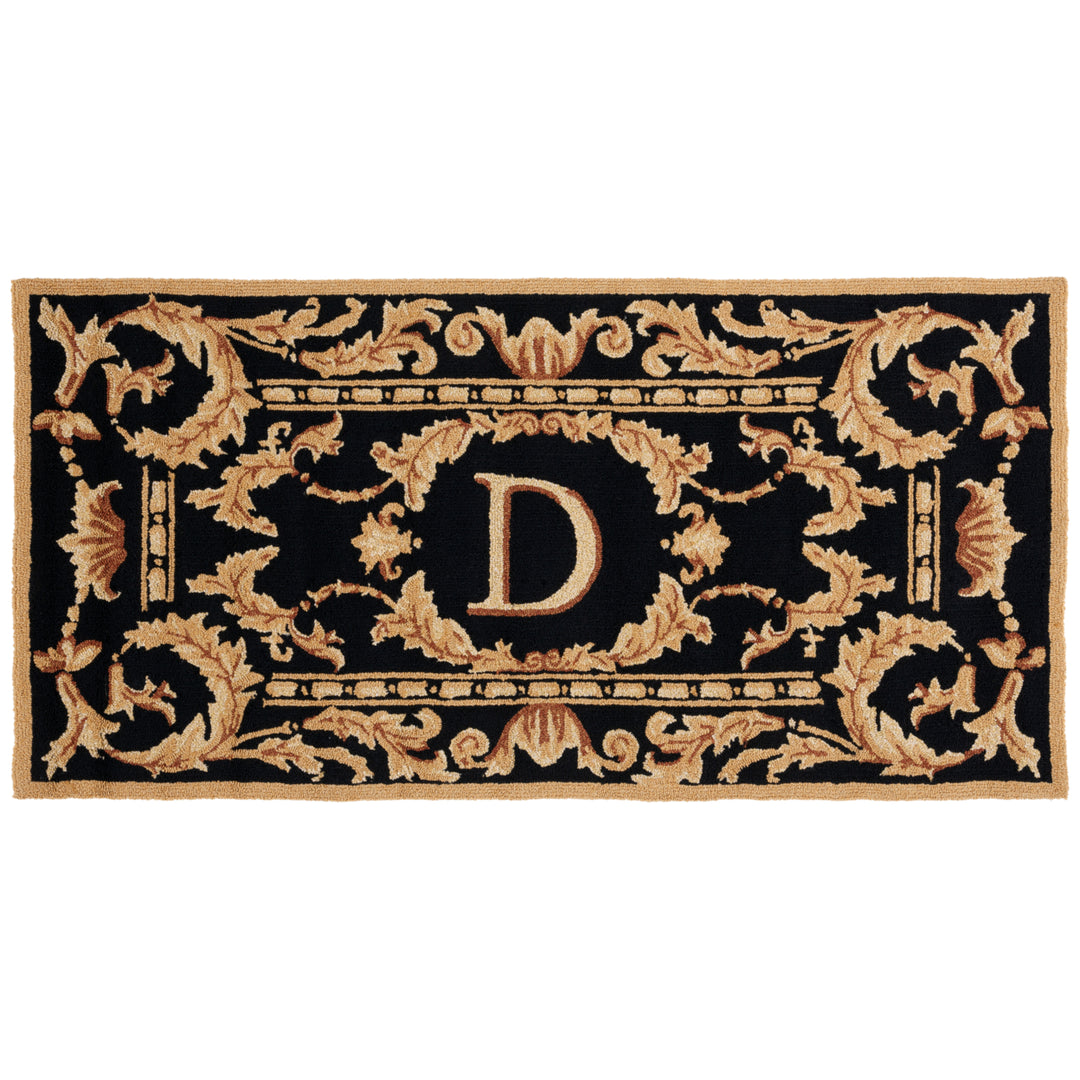 SAFAVIEH Monogram Collection MON219D Hand-hooked Black Rug Image 3