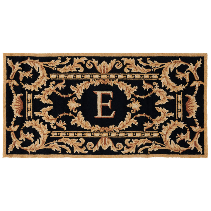 SAFAVIEH Monogram Collection MON219E Hand-hooked Black Rug Image 3