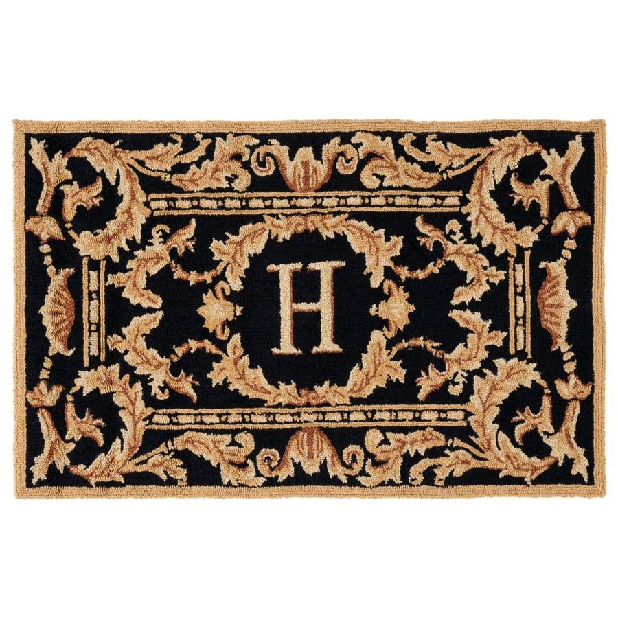 SAFAVIEH Monogram Collection MON219H Hand-hooked Black Rug Image 1