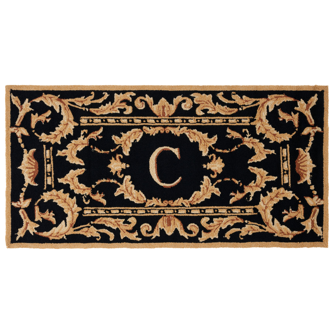 SAFAVIEH Monogram Collection MON219C Hand-hooked Black Rug Image 3