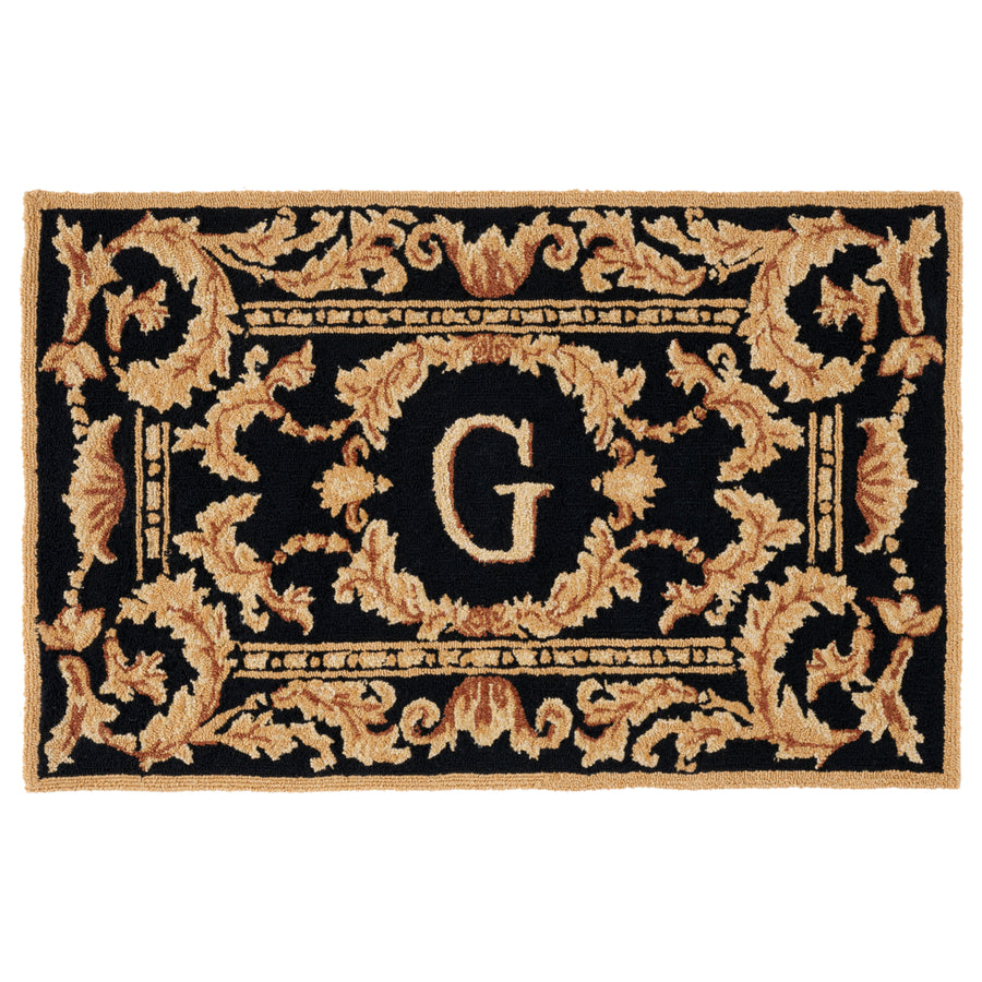 SAFAVIEH Monogram Collection MON219G Hand-hooked Black Rug Image 1