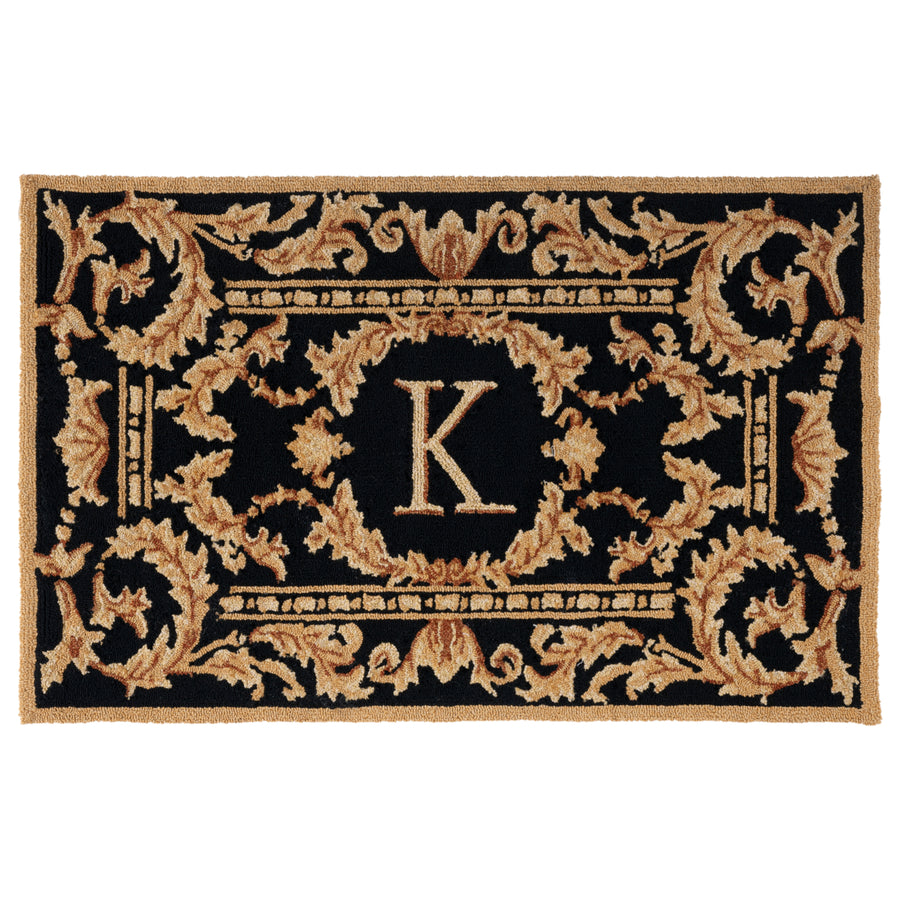 SAFAVIEH Monogram Collection MON219K Hand-hooked Black Rug Image 1