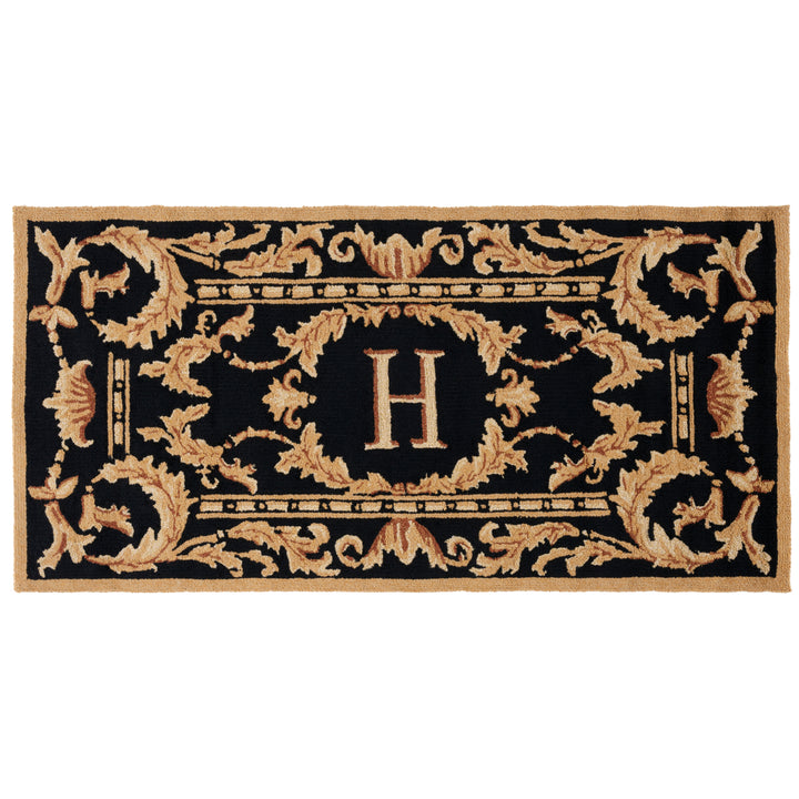 SAFAVIEH Monogram Collection MON219H Hand-hooked Black Rug Image 3