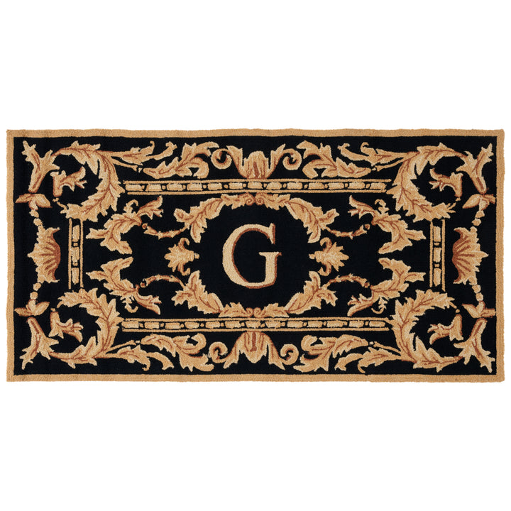 SAFAVIEH Monogram Collection MON219G Hand-hooked Black Rug Image 3