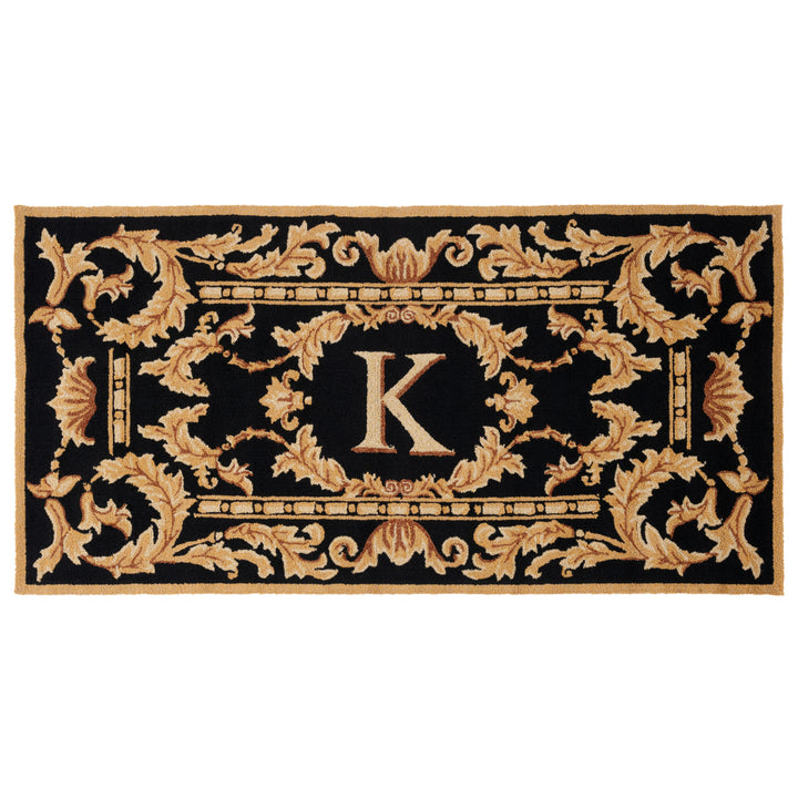 SAFAVIEH Monogram Collection MON219K Hand-hooked Black Rug Image 3