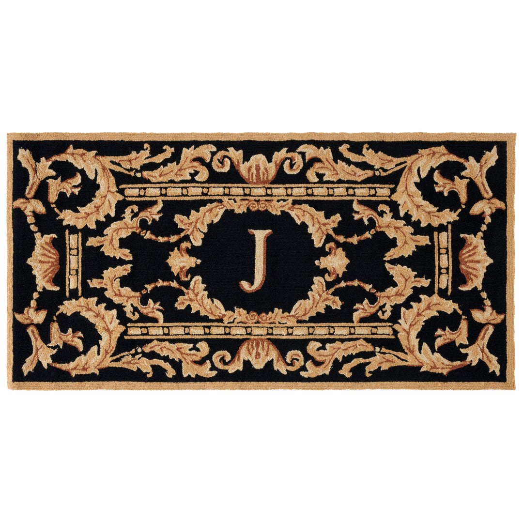 SAFAVIEH Monogram Collection MON219J Hand-hooked Black Rug Image 3