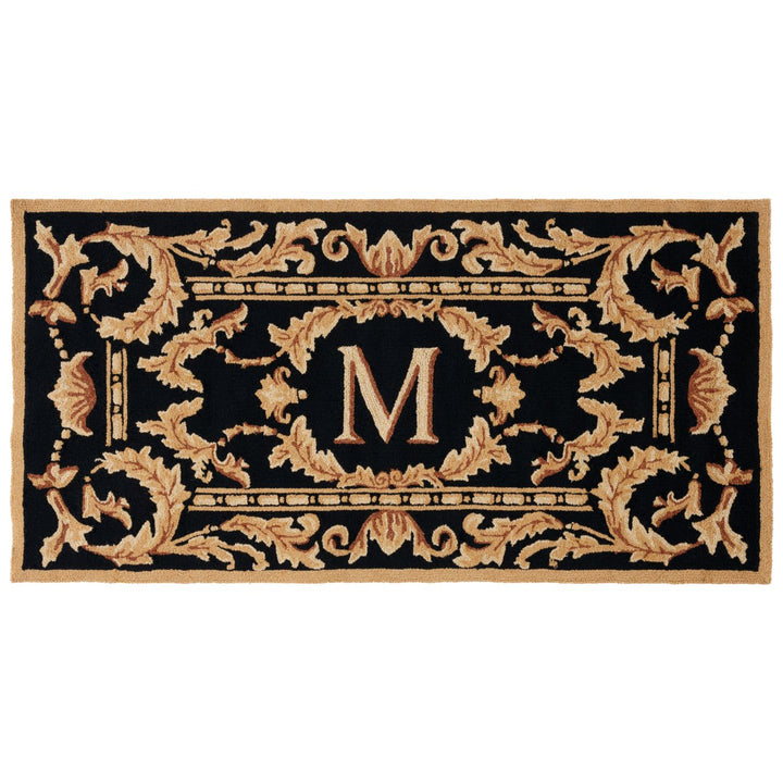 SAFAVIEH Monogram Collection MON219M Hand-hooked Black Rug Image 3