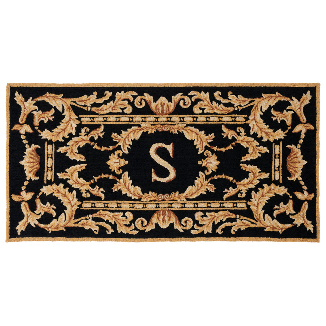 SAFAVIEH Monogram Collection MON219S Hand-hooked Black Rug Image 3