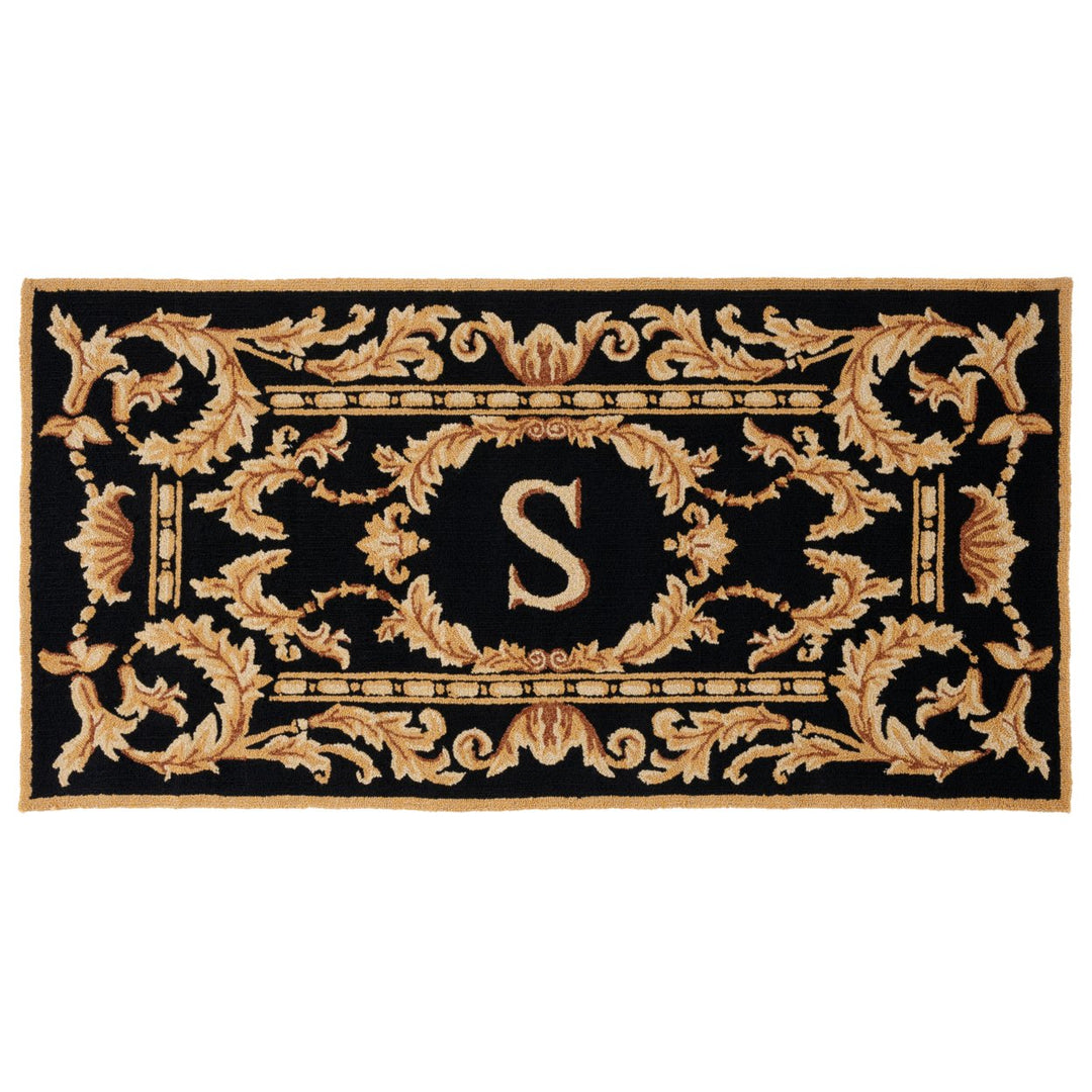 SAFAVIEH Monogram Collection MON219S Hand-hooked Black Rug Image 1