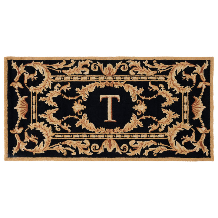 SAFAVIEH Monogram Collection MON219T Hand-hooked Black Rug Image 3