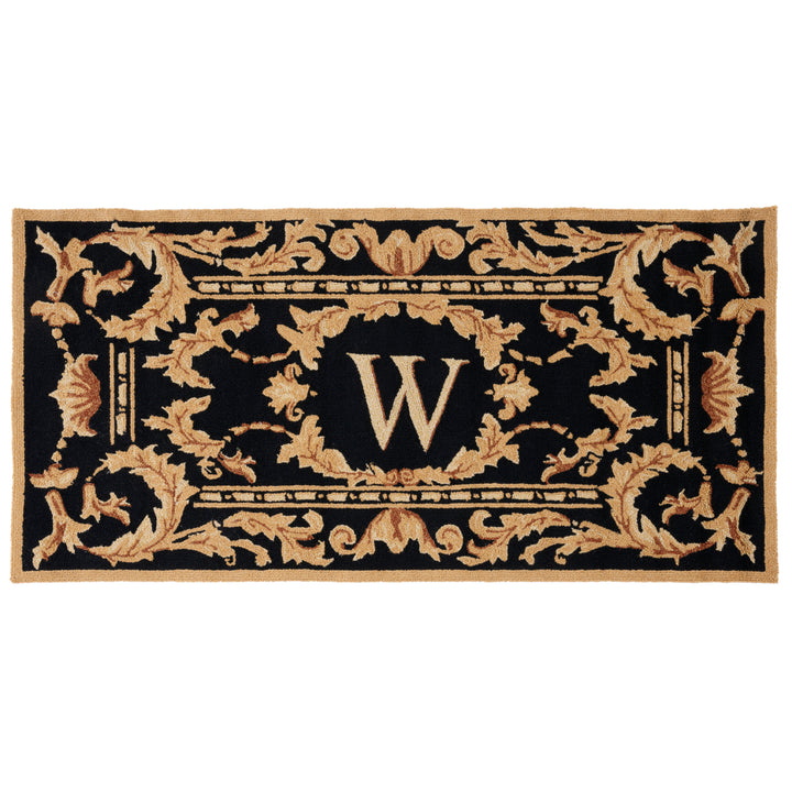 SAFAVIEH Monogram Collection MON219W Hand-hooked Black Rug Image 3