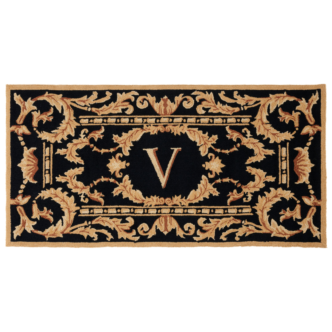 SAFAVIEH Monogram Collection MON219V Hand-hooked Black Rug Image 3