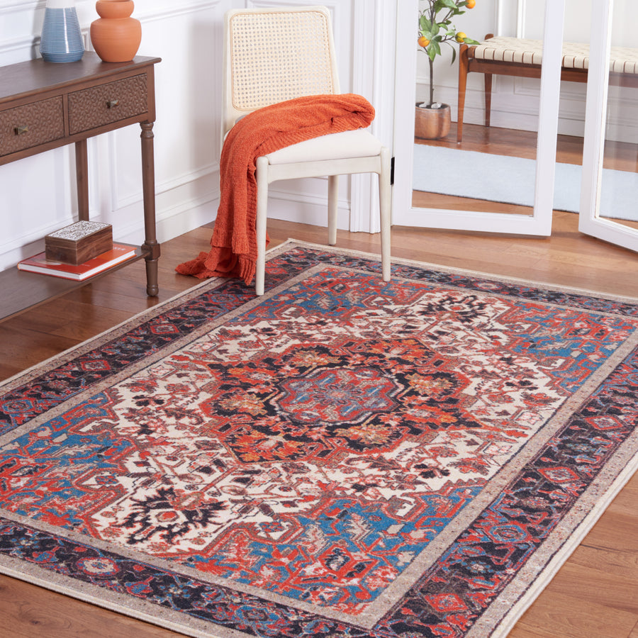 SAFAVIEH Journey Collection JNY107A Ivory / Red Rug Image 1