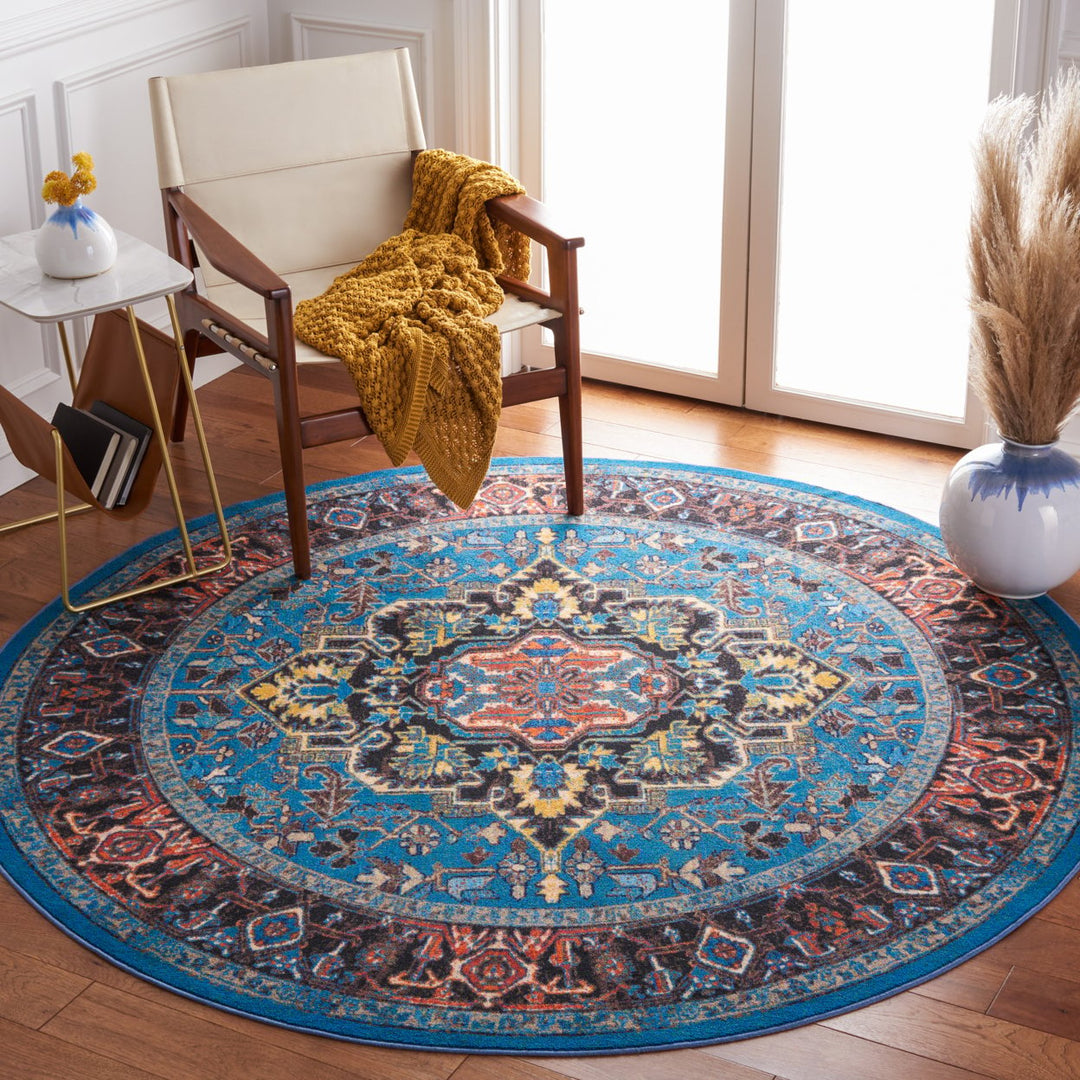 SAFAVIEH Journey Collection JNY107M Blue / Red Rug Image 2