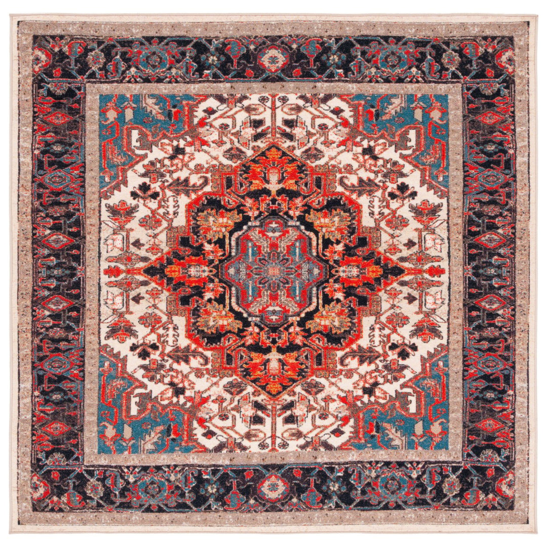 SAFAVIEH Journey Collection JNY107A Ivory / Red Rug Image 1