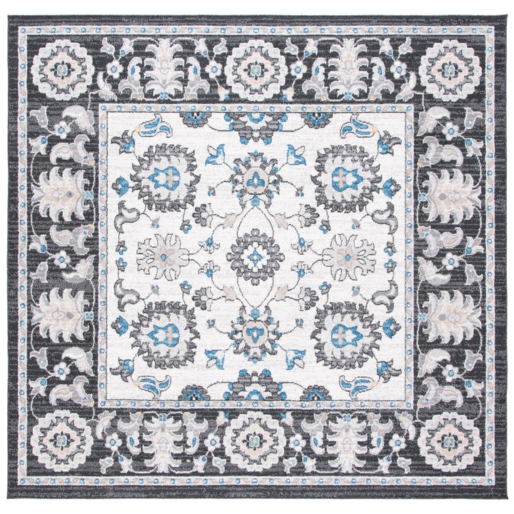 SAFAVIEH Liberty Collection LIB750H Dark Grey / Ivory Rug Image 2