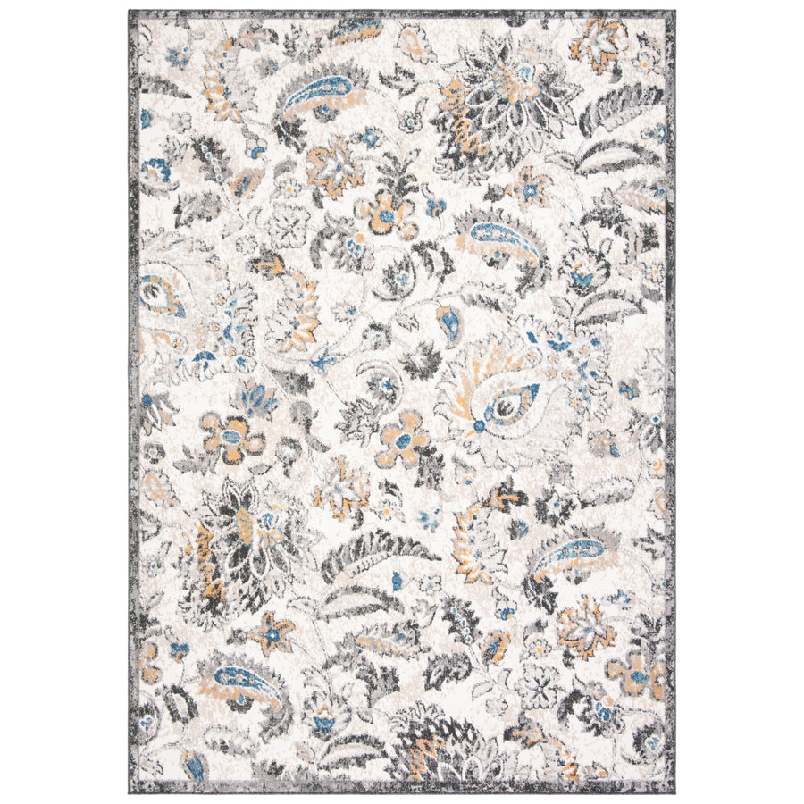 SAFAVIEH Liberty Collection LIB754H Dark Grey / Ivory Rug Image 1