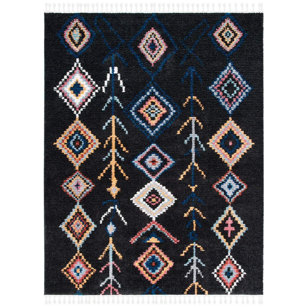 SAFAVIEH Morocco Collection MRC908Z Black / Navy Rug Image 1