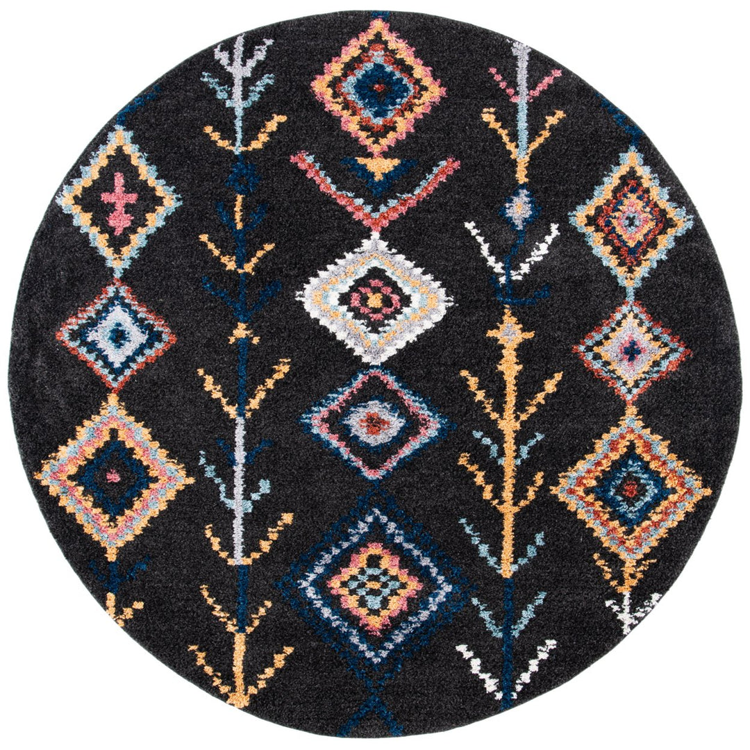 SAFAVIEH Morocco Collection MRC908Z Black / Navy Rug Image 5