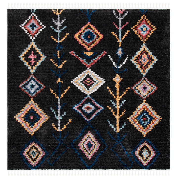 SAFAVIEH Morocco Collection MRC908Z Black / Navy Rug Image 6