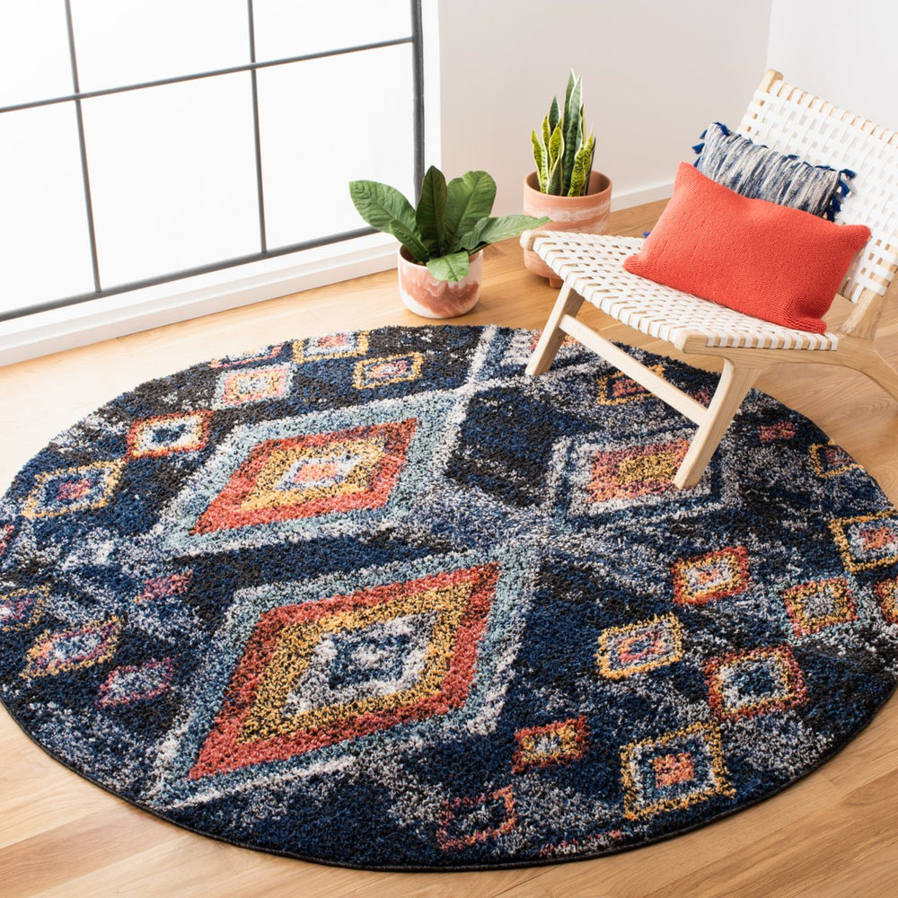 SAFAVIEH Morocco Collection MRC941N Navy / Multi Rug Image 2