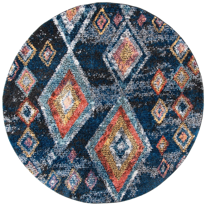 SAFAVIEH Morocco Collection MRC941N Navy / Multi Rug Image 4