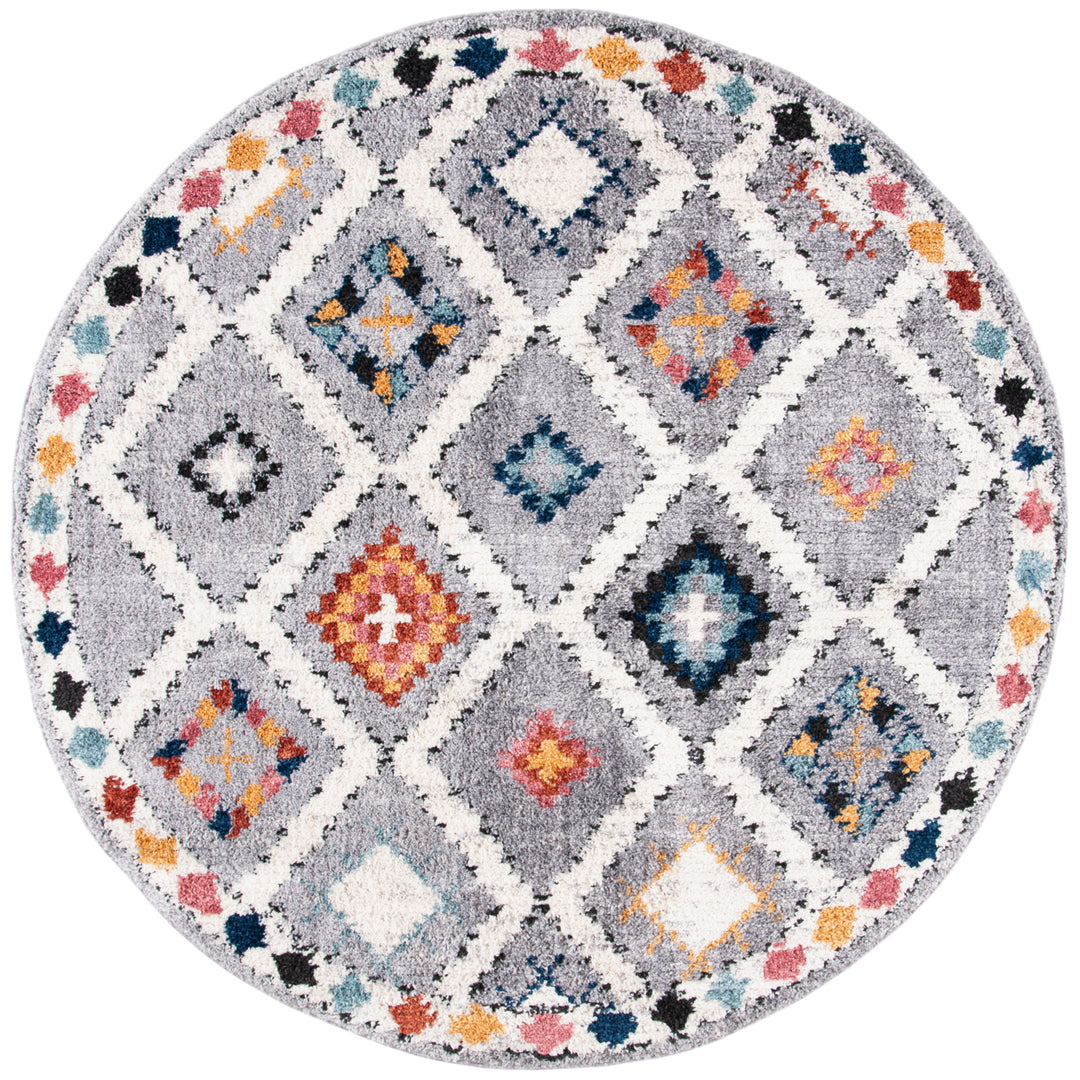 SAFAVIEH Morocco Collection MRC965F Grey / Multi Rug Image 5