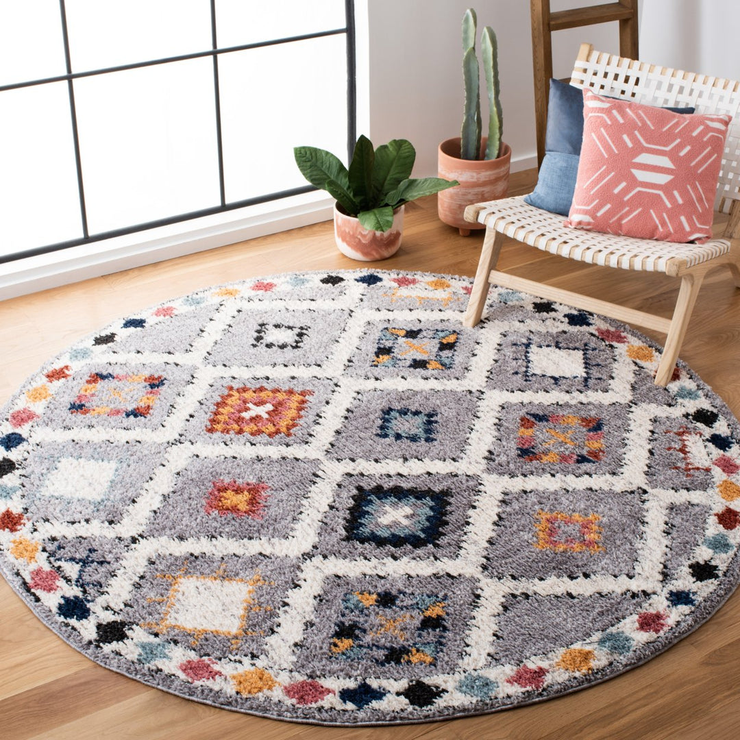 SAFAVIEH Morocco Collection MRC965F Grey / Multi Rug Image 8