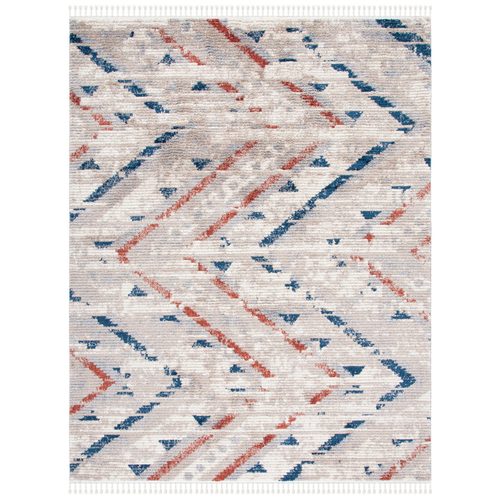 SAFAVIEH Morocco Collection MRC877F Grey / Navy Rug Image 1