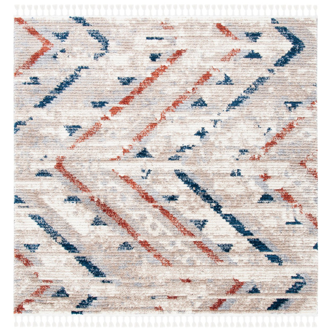 SAFAVIEH Morocco Collection MRC877F Grey / Navy Rug Image 6