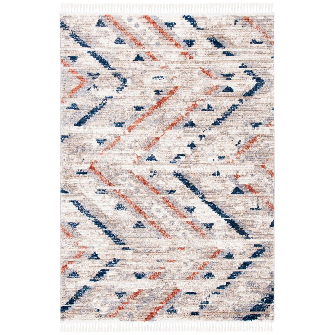 SAFAVIEH Morocco Collection MRC877F Grey / Navy Rug Image 10