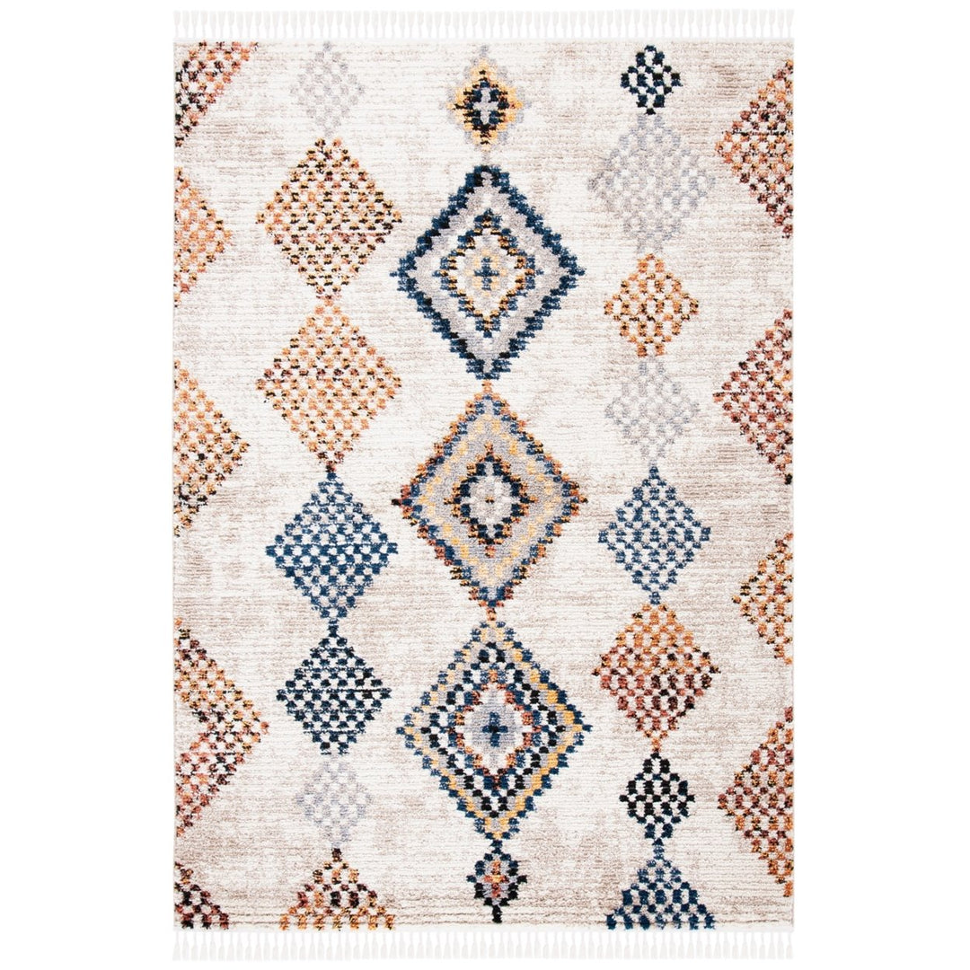 SAFAVIEH Morocco Collection MRC860F Grey / Rust Rug Image 1