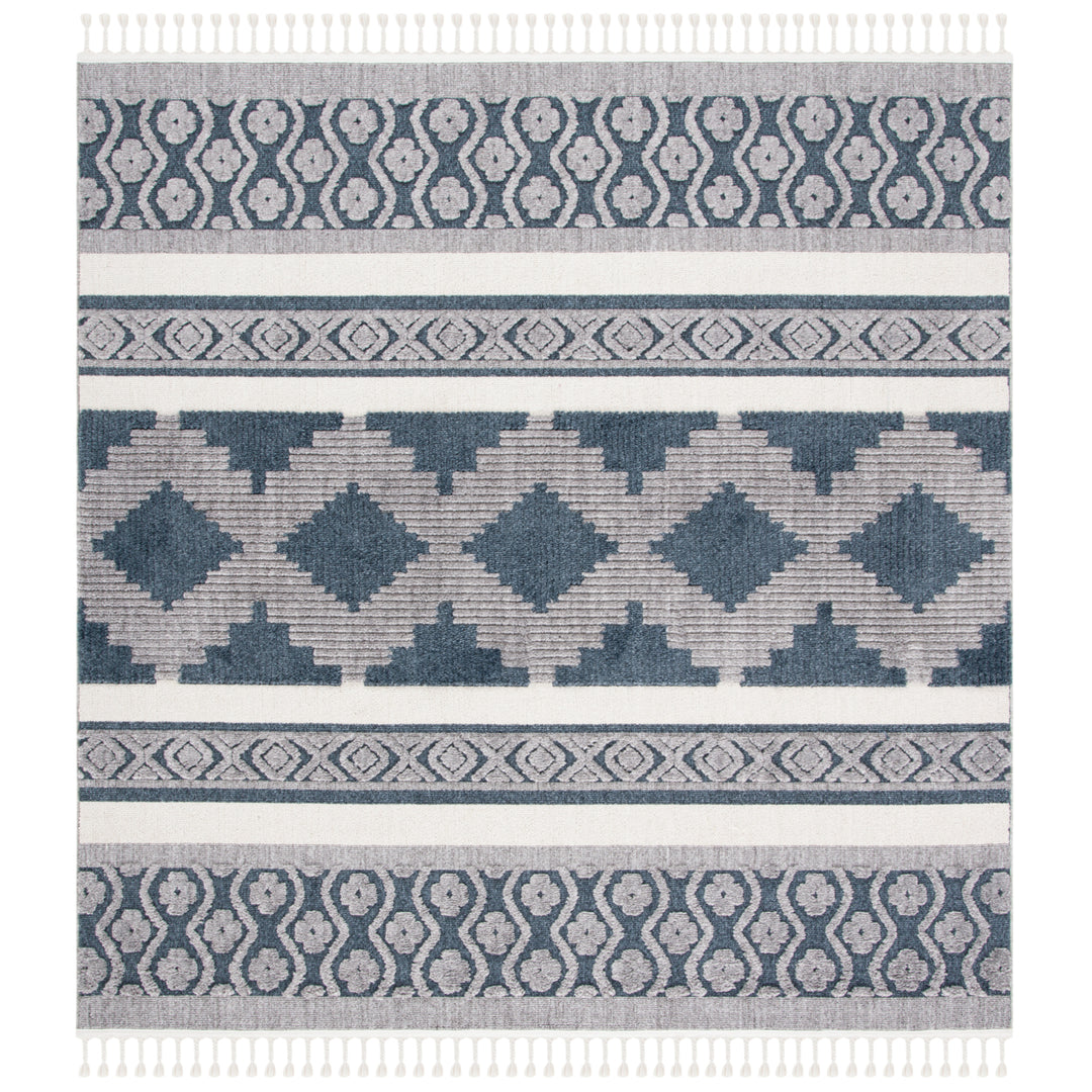 SAFAVIEH Marrakesh Collection MRK515B Ivory / Blue Rug Image 4