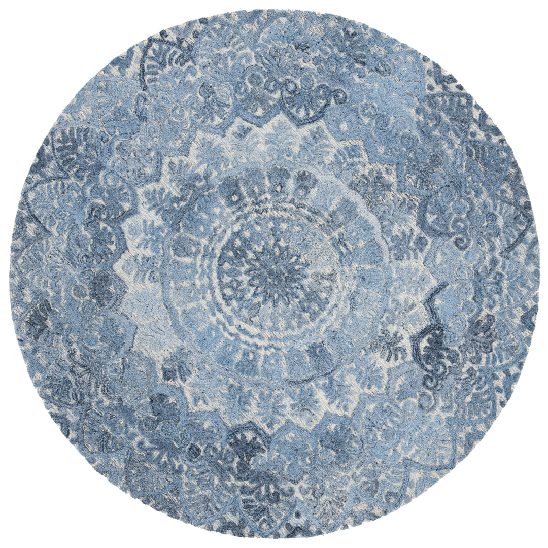 SAFAVIEH Marquee MRQ110D Handmade Blue / Ivory Rug Image 4