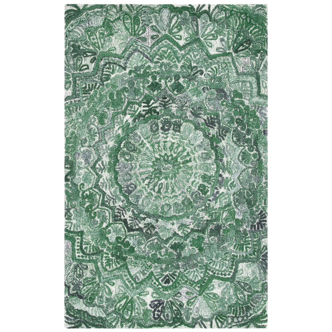 SAFAVIEH Marquee MRQ110Y Handmade Green / Ivory Rug Image 1