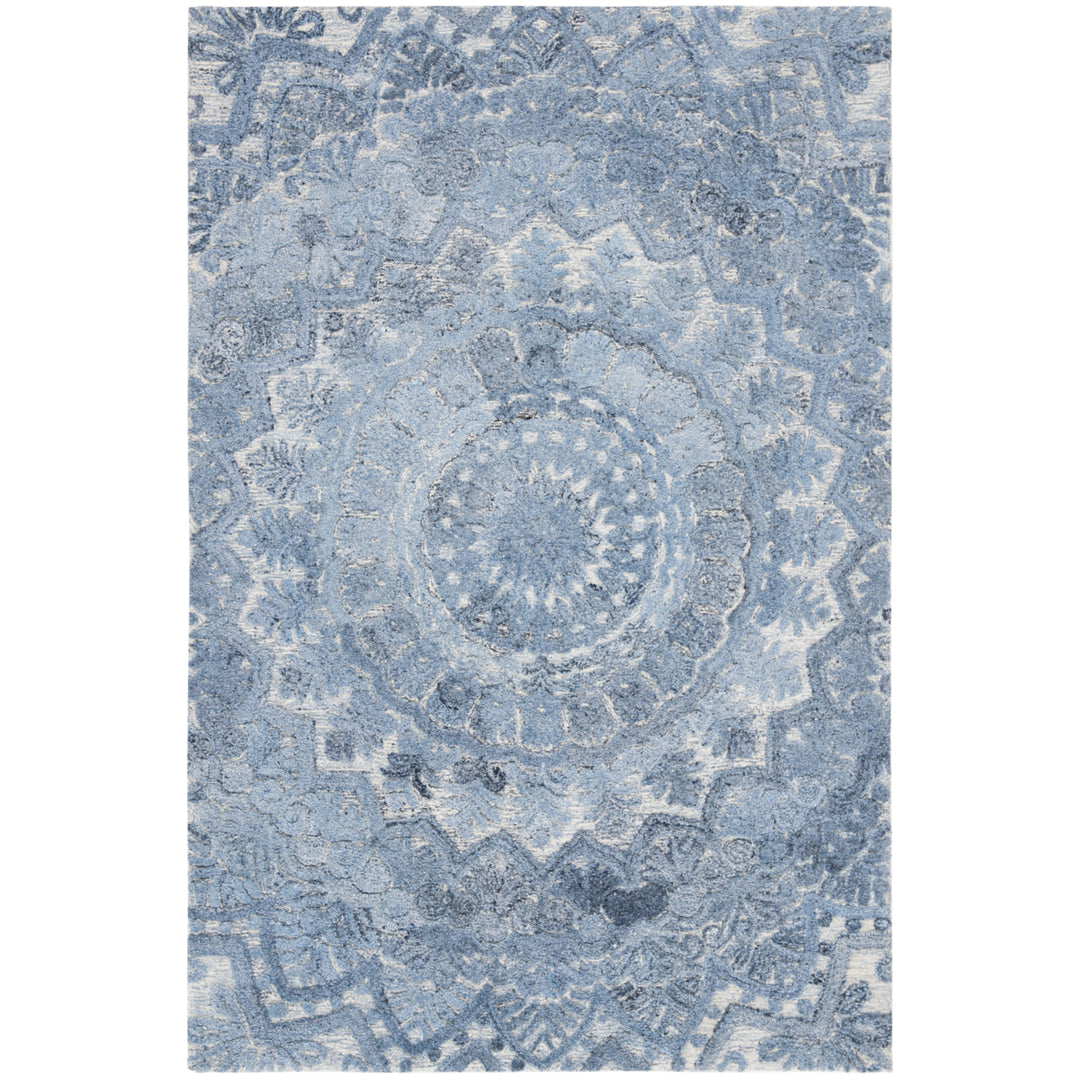 SAFAVIEH Marquee MRQ110D Handmade Blue / Ivory Rug Image 9
