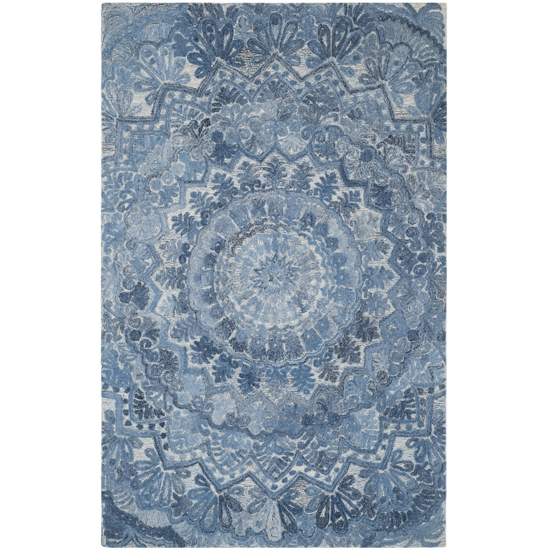 SAFAVIEH Marquee MRQ110D Handmade Blue / Ivory Rug Image 1