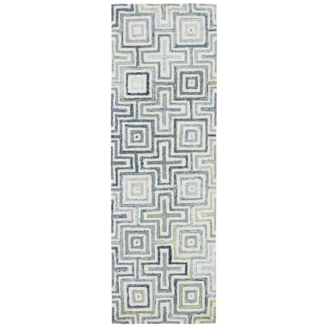 SAFAVIEH Marquee MRQ113A Handmade Ivory / Blue Rug Image 1