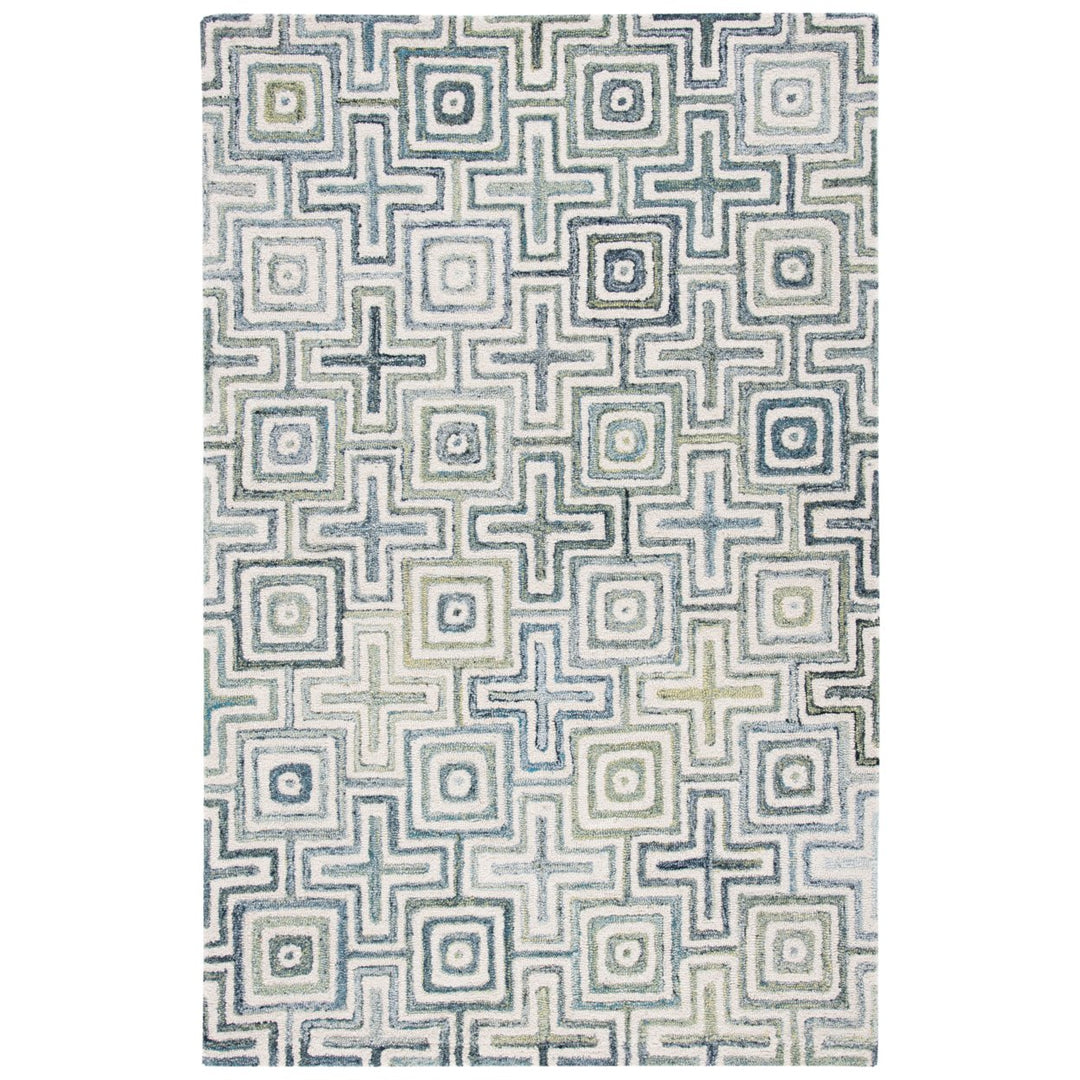 SAFAVIEH Marquee MRQ113A Handmade Ivory / Blue Rug Image 1