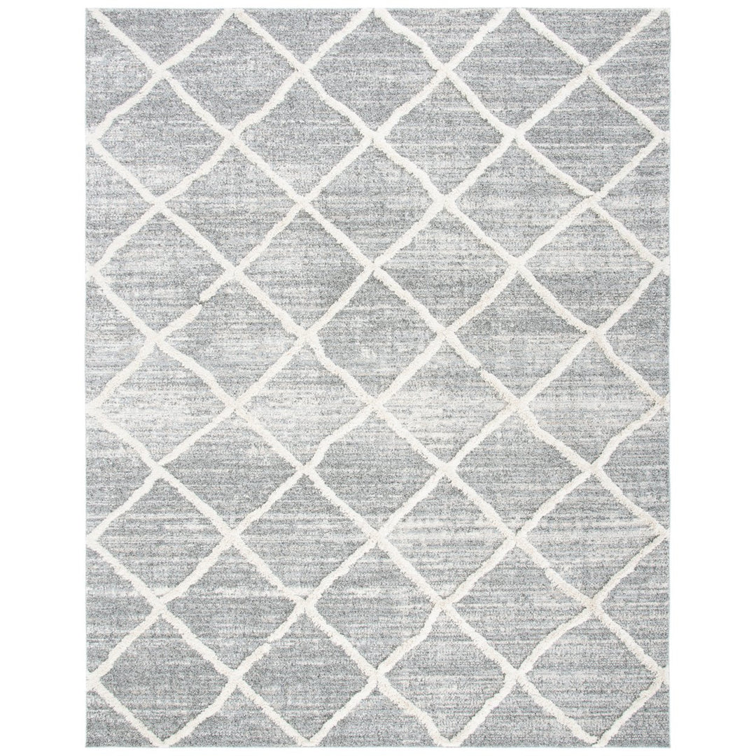 SAFAVIEH Martha Stewart Lucia MSR0720A Shag White/ Lt Grey Rug Image 1