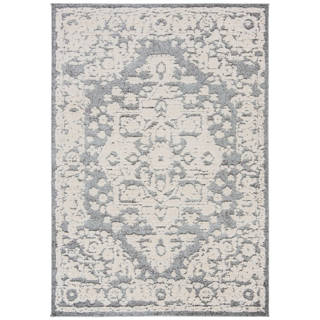 SAFAVIEH Martha Stewart Lucia Shag MSR0739A White/ Lt Grey Rug Image 1